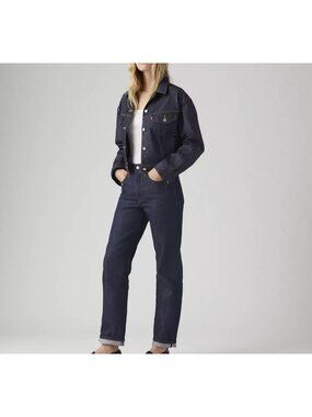 New Levi's Premium 501 30x30  Original Selvedge Women's Jeans Dark Wash